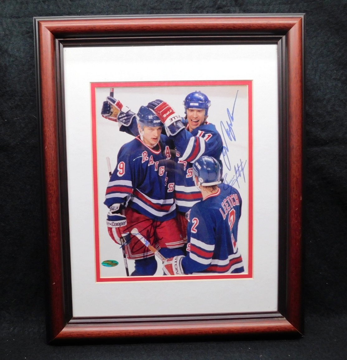 Messier Leetch Graves Signed Autographed Framed 8x10 Photo Steiner COA Rangers