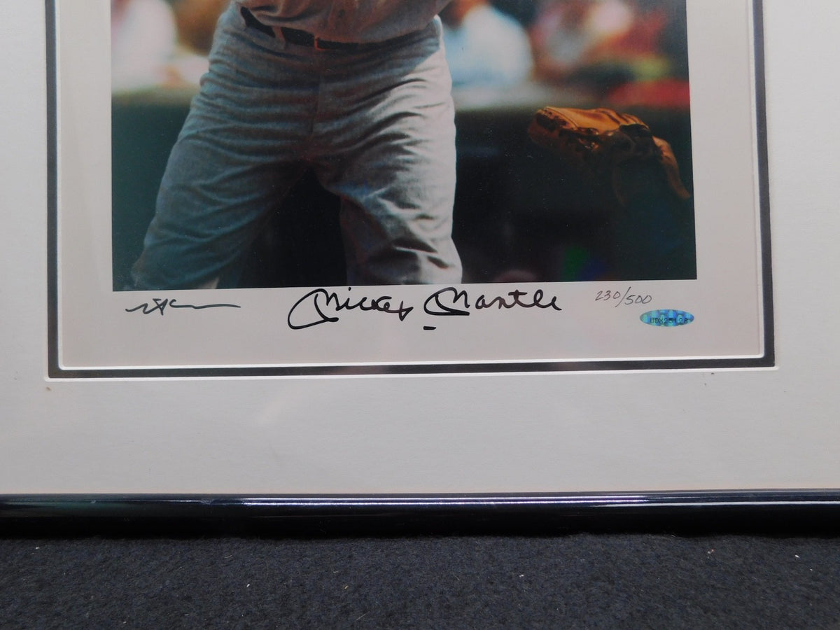 Mickey Mantle Signed Autographed Framed Neil Leifer Photo UDA COA Yankees