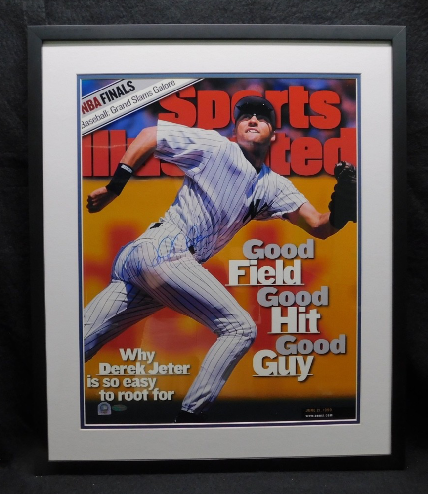 Derek Jeter Signed Autographed Framed 16x20 Photo New York Yankees Steiner COA