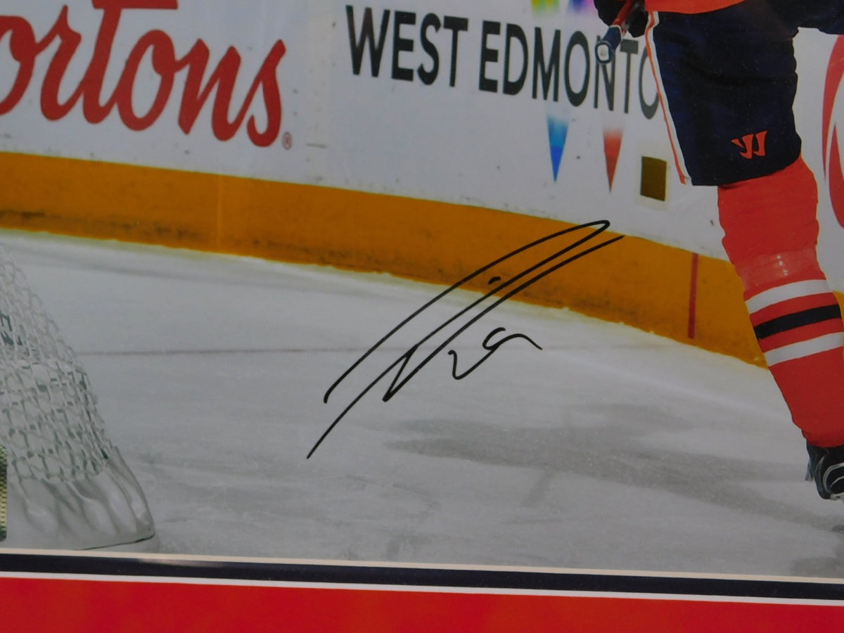 Leon Draisaitl Signed Autographed Framed 16x20 Photo Fanatics Edmonton Oilers