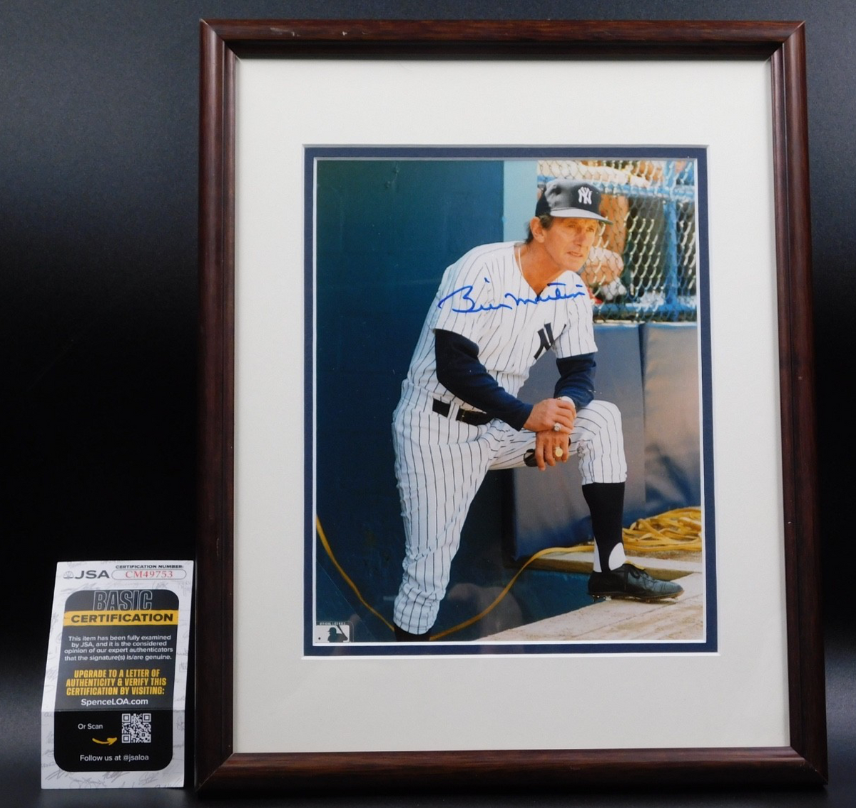 Billy Martin Signed/Autographed Framed 8x10 New York Yankees JSA COA