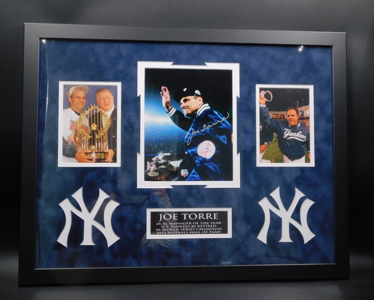 Joe Torre Signed Autographed Framed 8x10 Photo Steiner COA Yankees