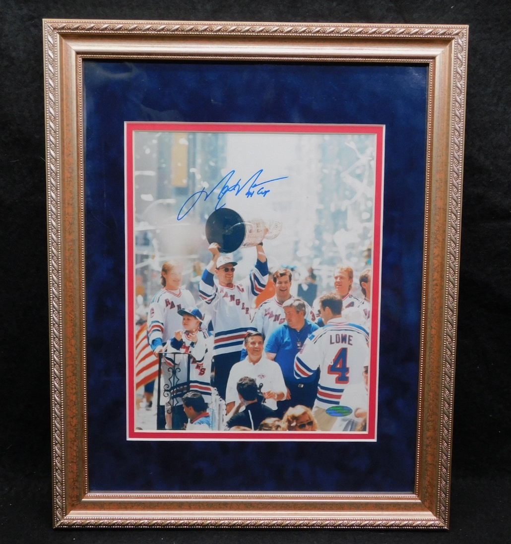 Mark Messier Signed Autographed Framed 8x10 Photo Inscribed Steiner COA Rangers