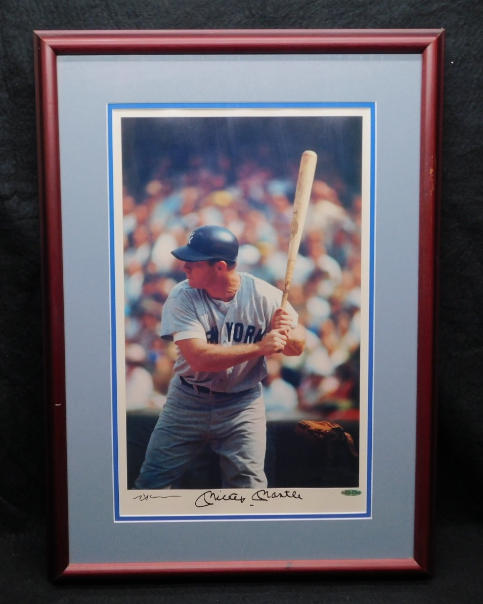 Mickey Mantle Signed Autographed Framed Neil Leifer Photo UDA COA Yankees