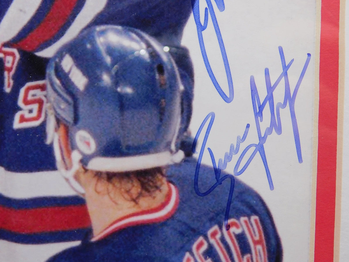 Messier Leetch Graves Signed Autographed Framed 8x10 Photo Steiner COA Rangers