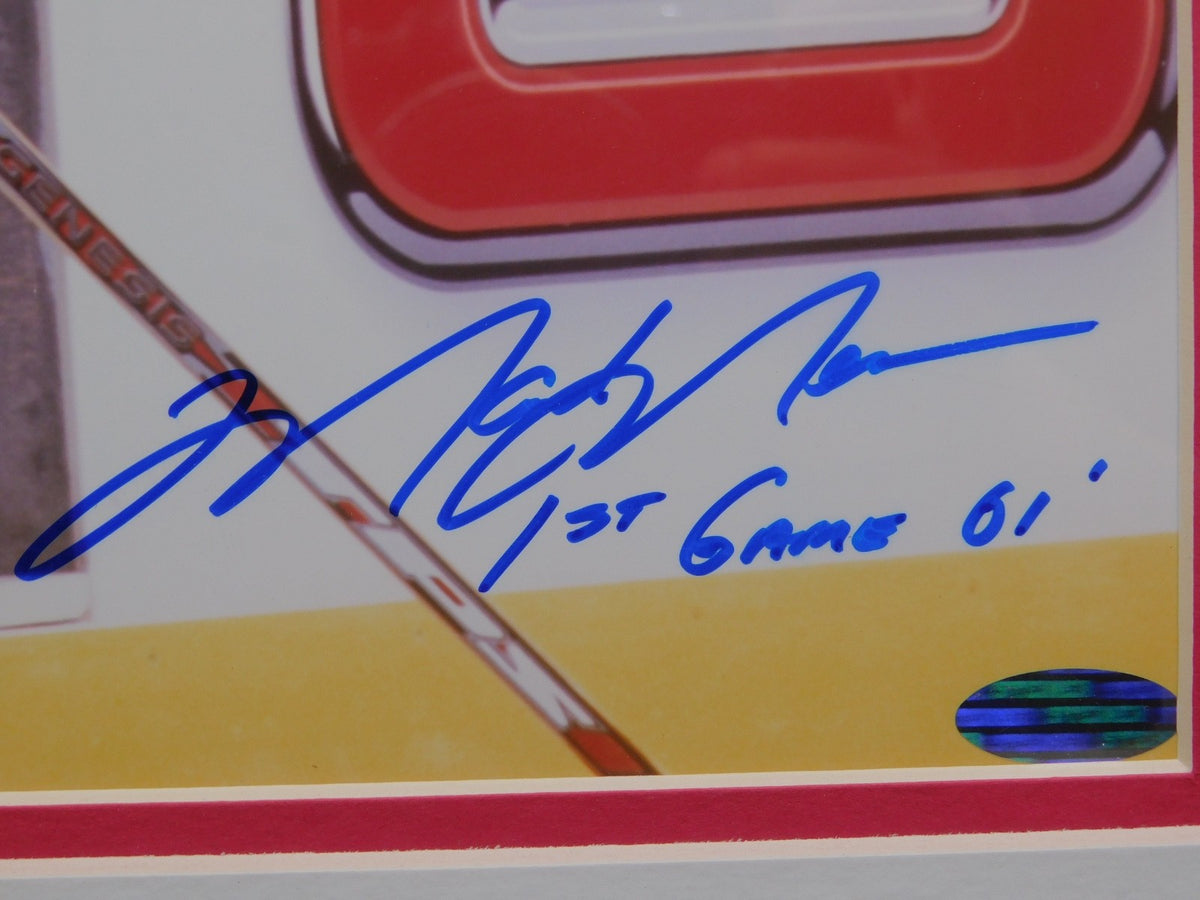 Mark Messier Signed Framed 8x10 Photo Inscribed "1st Game" Steiner COA Rangers