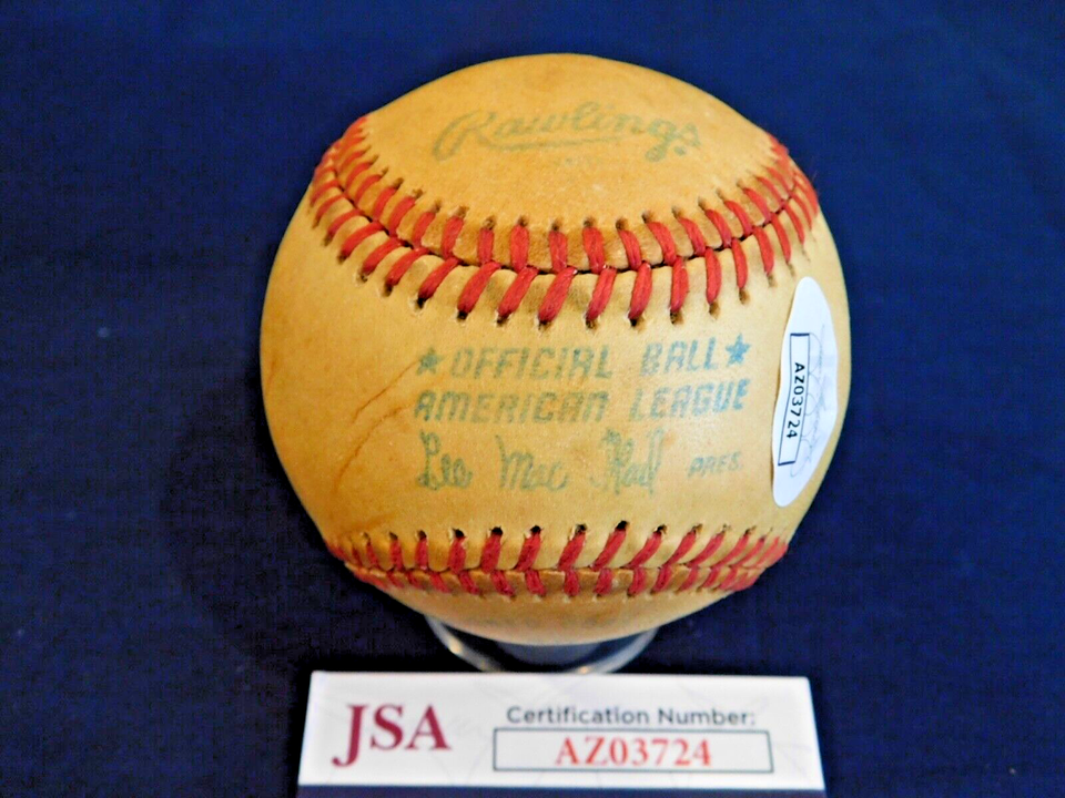 Ed Lopat (D. 1992) Signed / Autographed OAL Lee MacPhail Baseball JSA COA