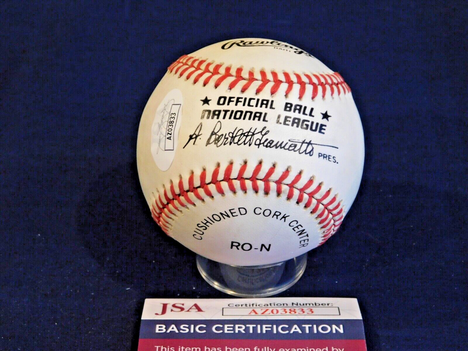 Richie Ashburn (D. 1997) Signed / Autographed ONL Bart Giamatti Baseball JSA COA