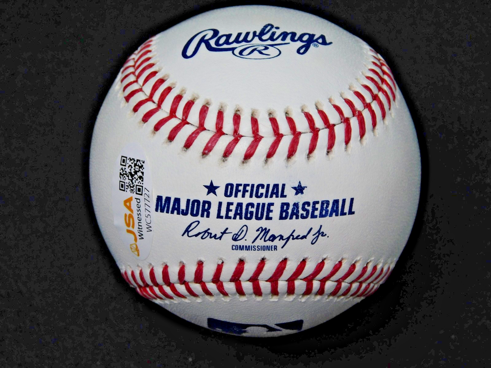 Elmer Rodriguez Signed Autographed OML Manfred Baseball JSA Witness COA Yankees