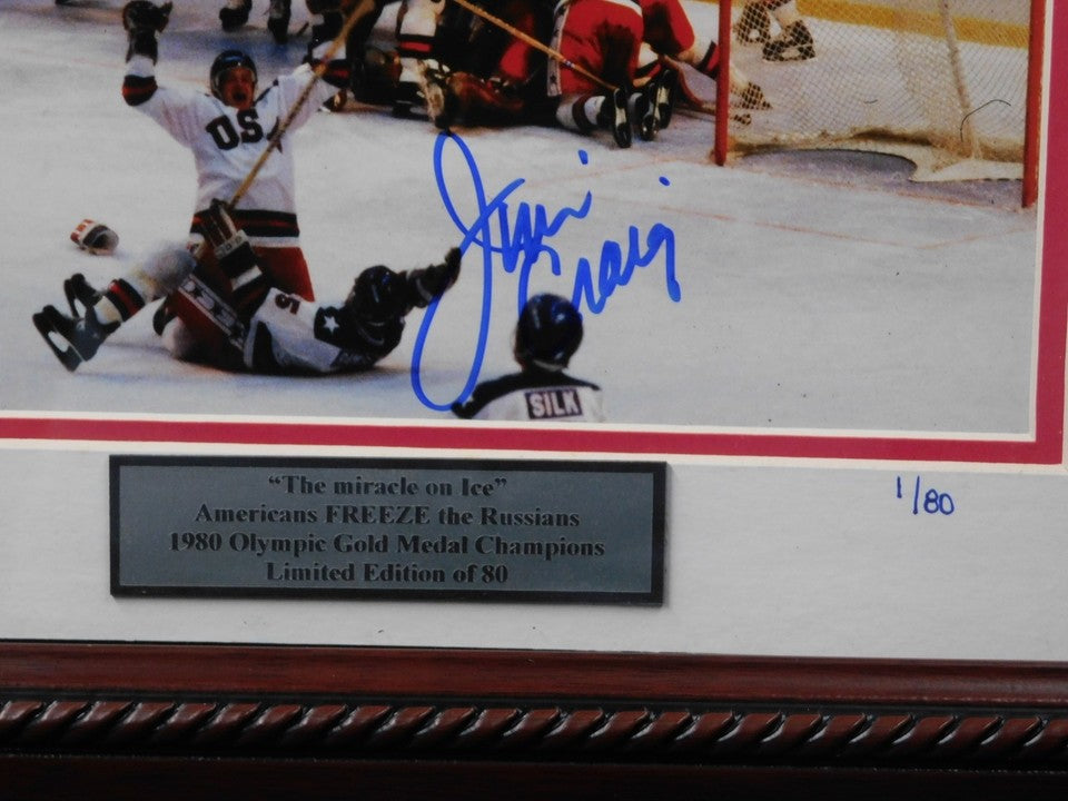Jim Craig Signed Autographed Framed 8x10 Photo Miracle On Ice Steiner Team USA