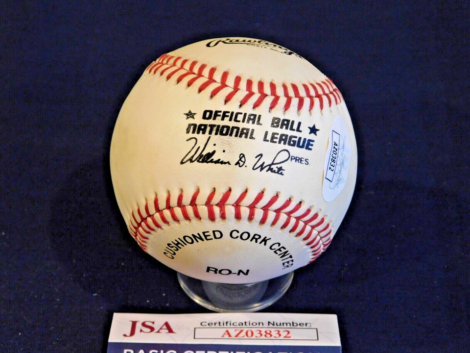 Richie Ashburn (D. 1997) Signed / Autographed ONL Bill White Baseball JSA COA