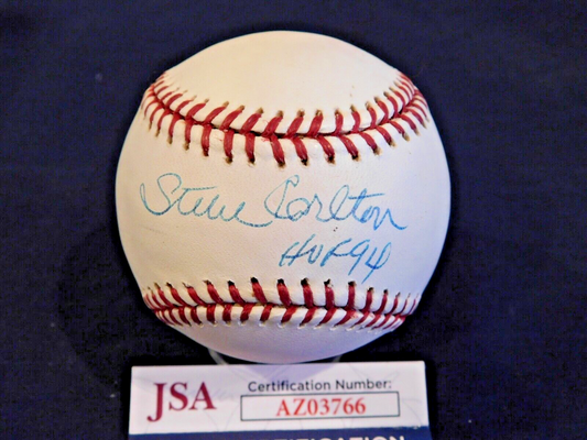 Steve Carlton Signed Official Major League Baseball HOF 94 JSA COA Philiies