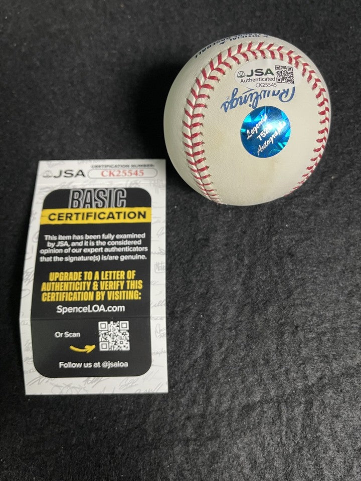 Bucky Dent Signed Autographed Rawlings OMLB Bud Selig Baseball Inscribed JSA COA