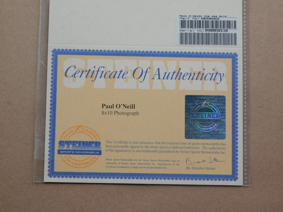 Paul O'Neil Signed Autographed Framed 8x10 Photo New York Yankees Steiner COA