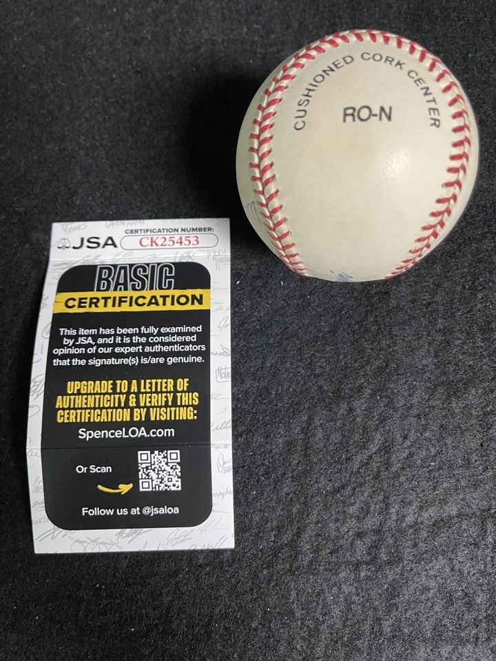 Don Zimmer Willie Randolph Signed Autographed ONL Leonard Coleman Baseball JSA
