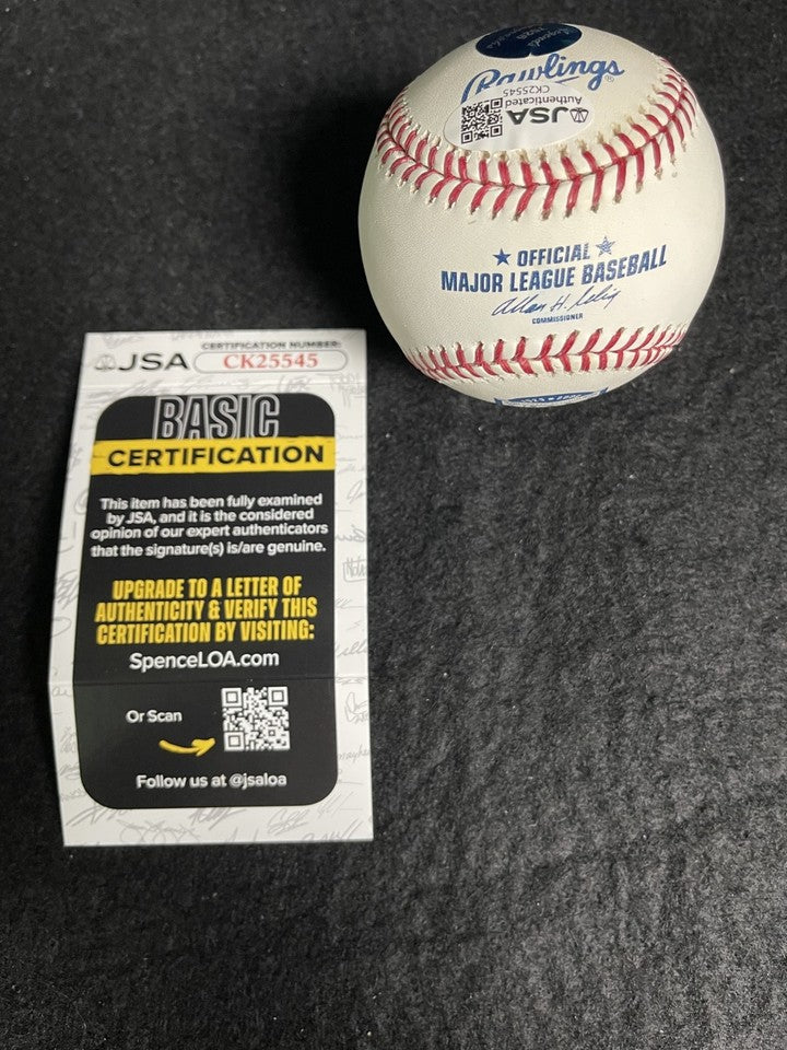 Bucky Dent Signed Autographed Rawlings OMLB Bud Selig Baseball Inscribed JSA COA