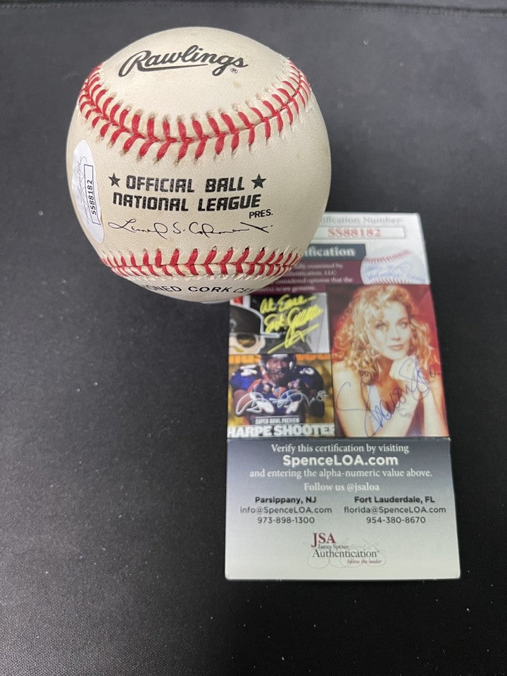 Gene Benson (D.1999) Signed Autographed Official NL Leonard Coleman Baseball JSA