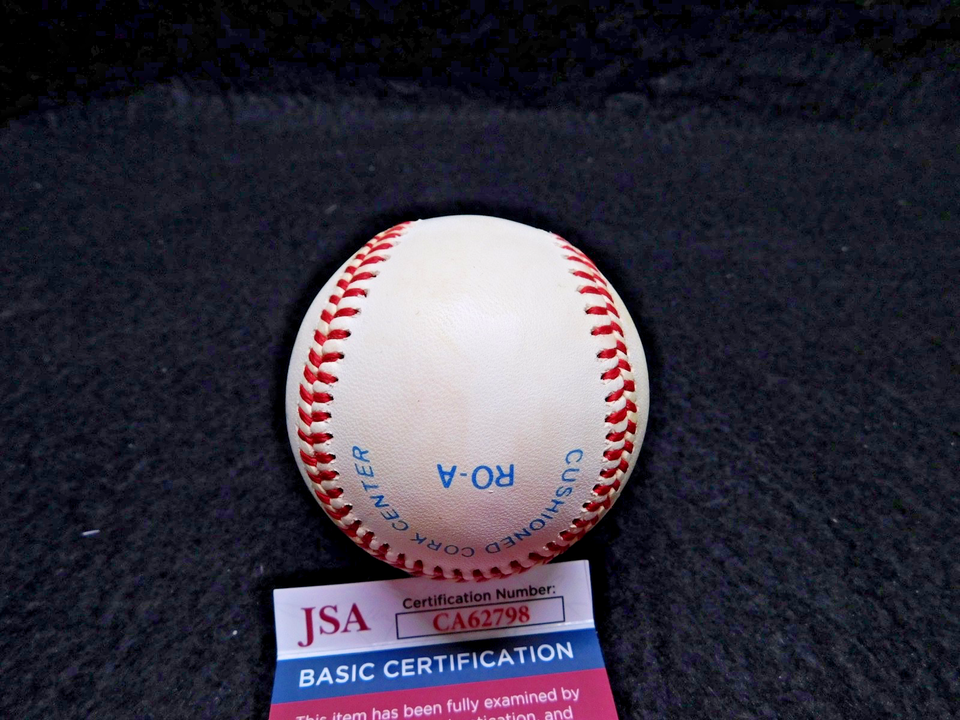 Oscar Azocar (D. 2010) Signed OAL Bobby Brown Baseball JSA COA Yankees