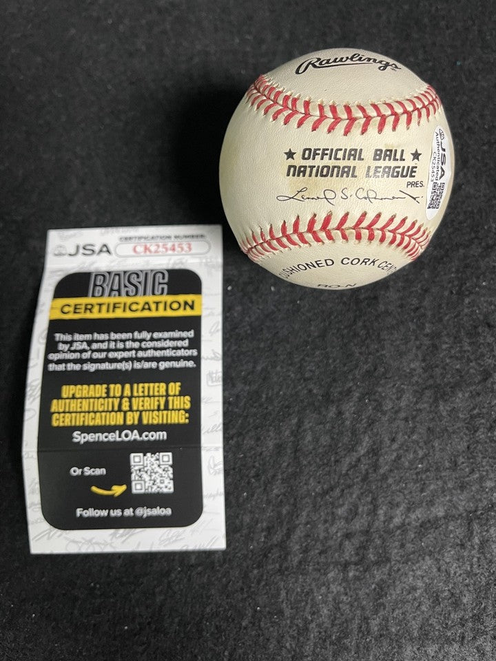Don Zimmer Willie Randolph Signed Autographed ONL Leonard Coleman Baseball JSA