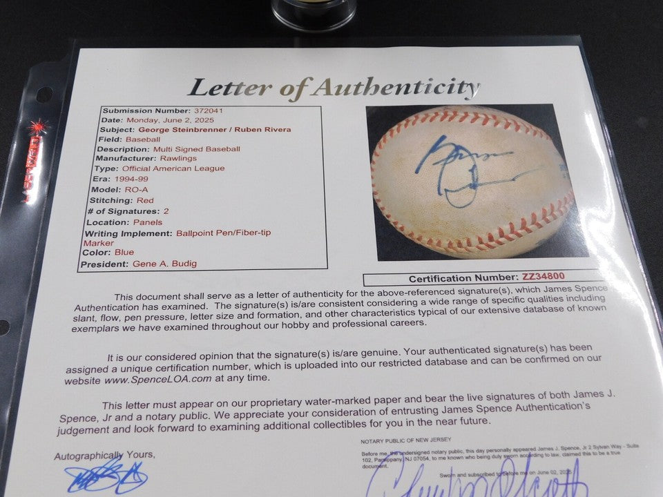 George Steinbrenner Signed Autographed Game Used Baseball JSA LOA