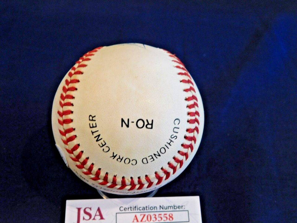 Harry Walker "The Hat" (D. 1999) Signed ONL Bart Giamatti Baseball JSA COA