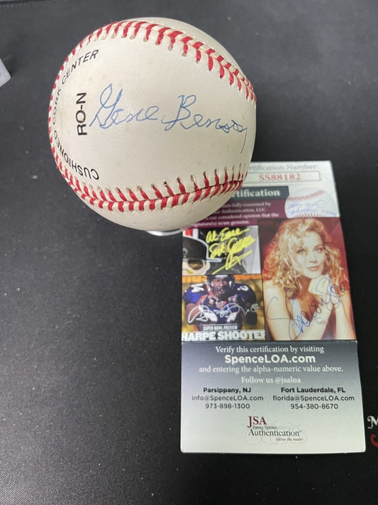 Gene Benson (D.1999) Signed Autographed Official NL Leonard Coleman Baseball JSA