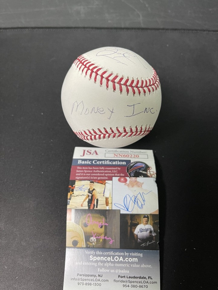 Ted Dibiase Mike Rotunda Virgil Money Inc Signed Baseball ROMLB JSA COA