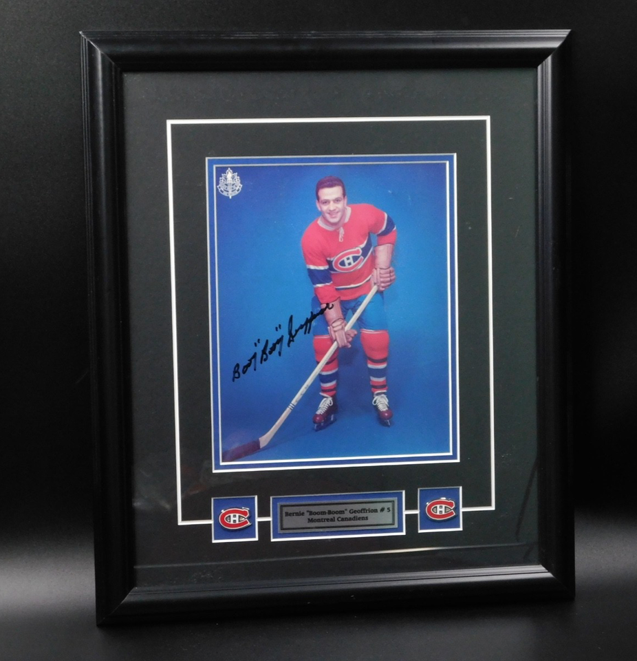 Bernie "Boom Boom" Geoffrion Signed Autographed Framed 8x10 Photo JSA COA