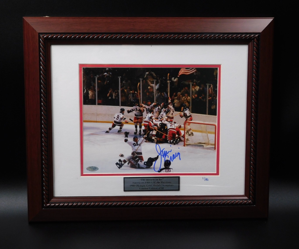 Jim Craig Signed Autographed Framed 8x10 Photo Miracle On Ice Steiner Team USA