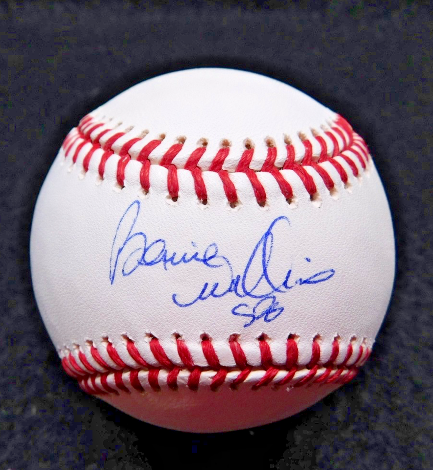 Bernie Williams Signed OML Rob Manfred Baseball Steiner COA Yankees Legend