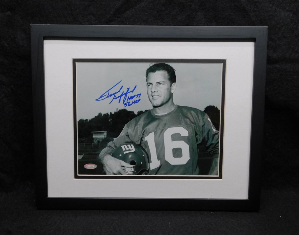 Frank Gifford Signed Autographed Framed 8x10 Photo New York Giants Steiner COA