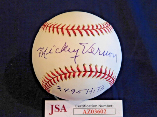 Mickey Vernon (D. 2008) Signed / Autographed Official Major League Baseball JSA