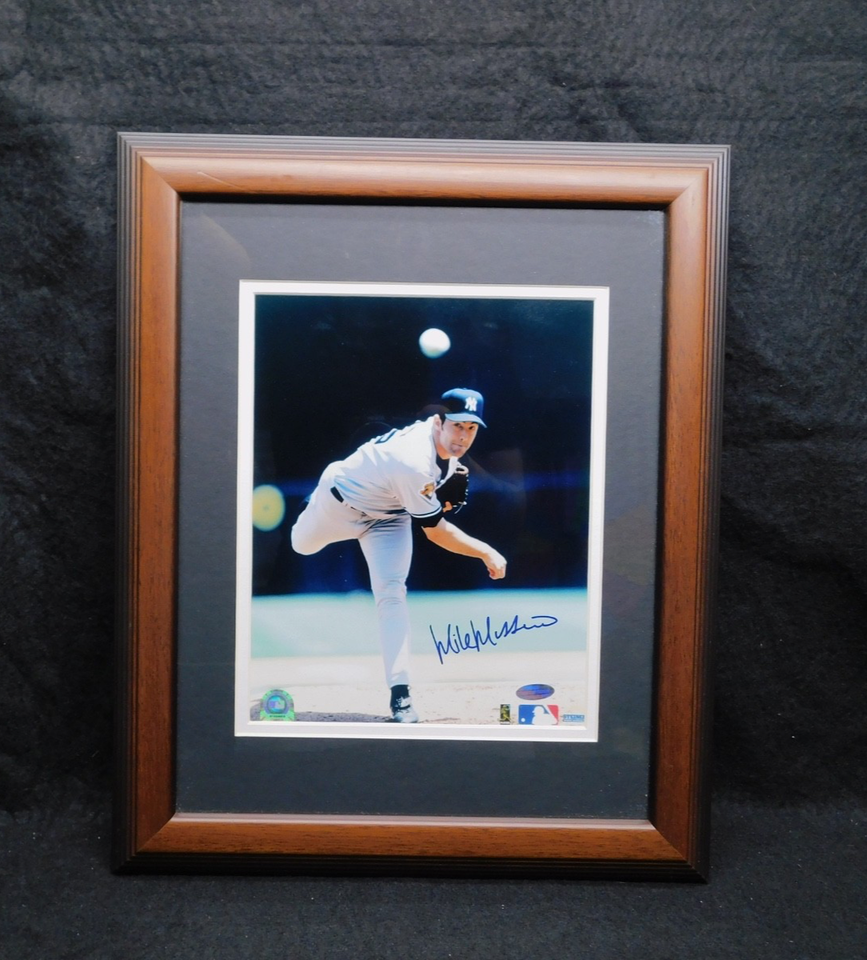 Mike Mussina Signed Autographed Framed 8x10 Photo Steiner COA Yankees