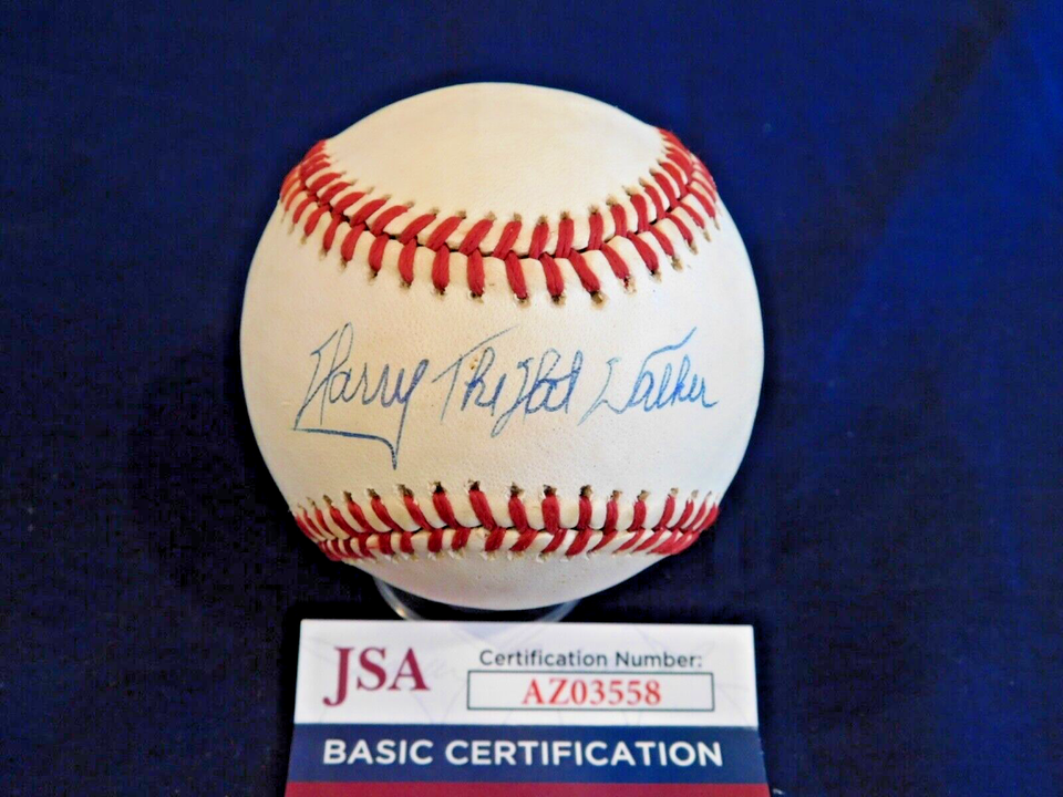 Harry Walker "The Hat" (D. 1999) Signed ONL Bart Giamatti Baseball JSA COA