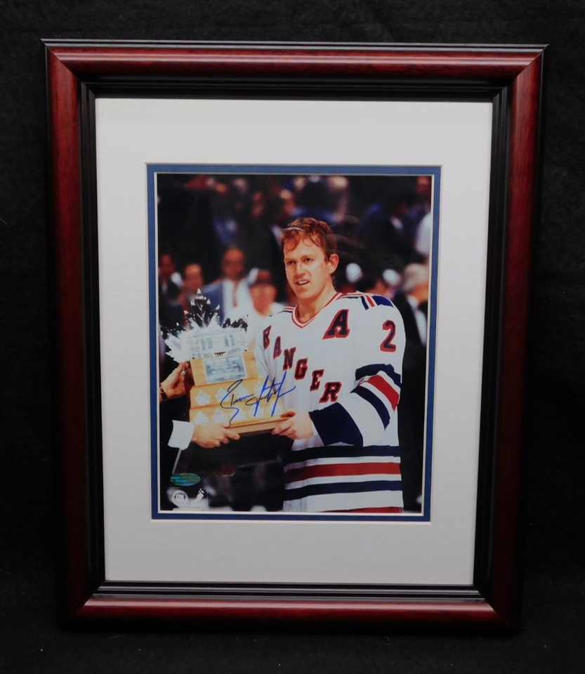 Brian Leetch Signed Autographed Framed 8x10 Photo Steiner COA Rangers