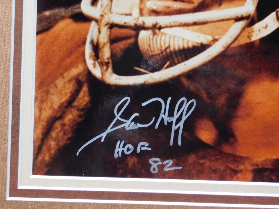 Sam Huff Signed Autographed Framed 8x10 Photo Inscribed JSA COA New York Giants