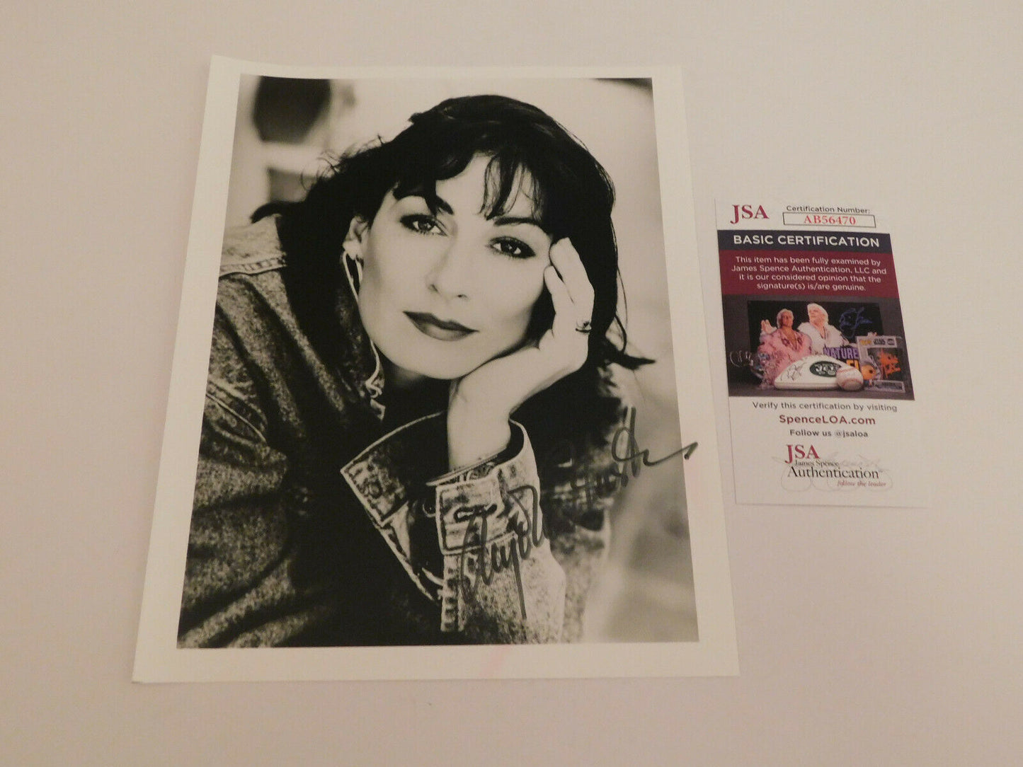 Angelica Huston Signed 8x10 Black and White Photo JSA COA