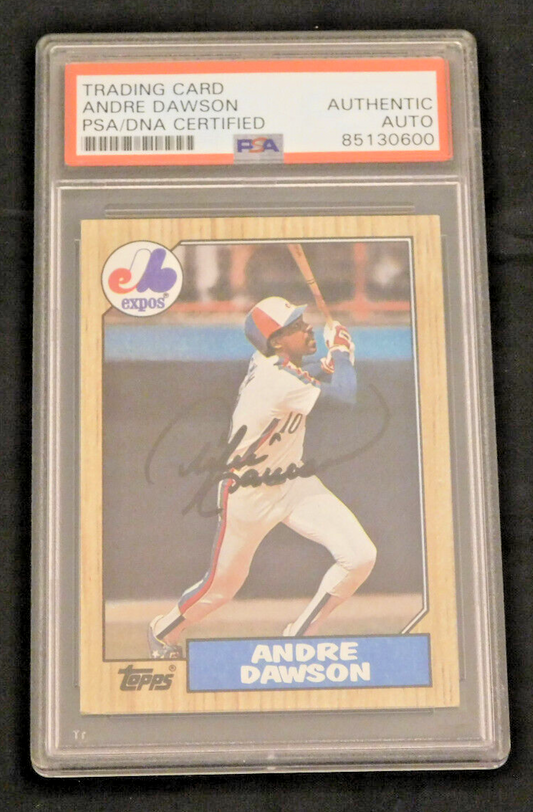 Andre Dawson Signed / Autographed 1987 Topps Baseball Card #345 PSA Slab HOF