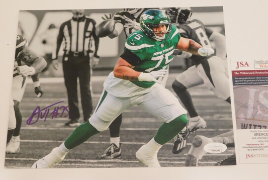 Alijah Vera-Tucker Signed Autographed 8x10 Photo New York Jets JSA COA