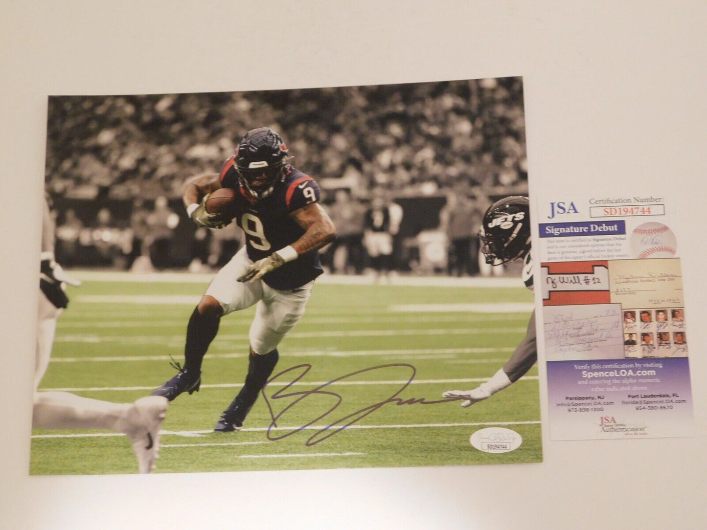 Brevin Jordan Signed Autographed 8x10 Photo Houston Texans JSA COA Miami (C)