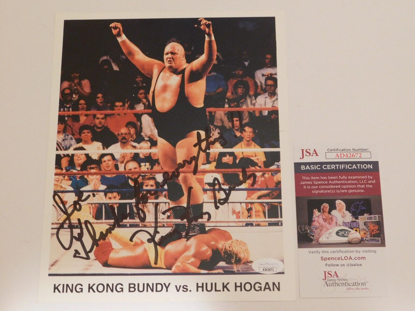 King Kong Bundy Signed Autographed 8x10 Photo WWF JSA COA Deceased Hogan Feud