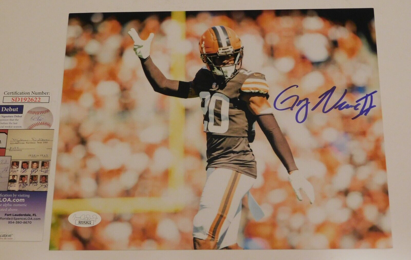 Greg Newsome II Signed Autographed 8x10 Photo Cleveland Browns JSA COA (C)