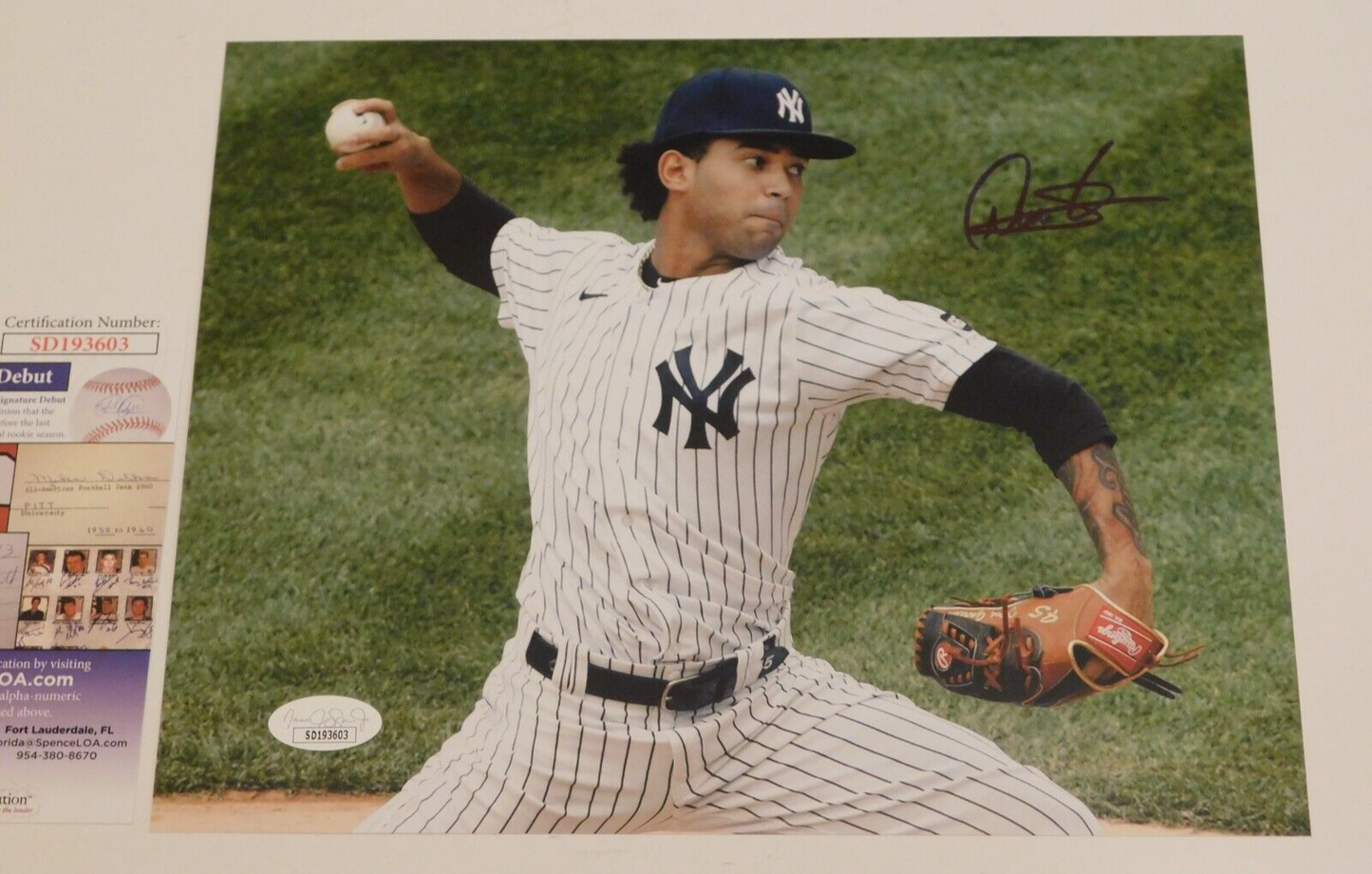 Deivi Garcia Signed Autographed 8x10 Photo New York Yankees JSA COA SD Debut (A)