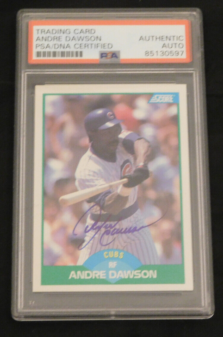 Andre Dawson Signed / Autographed 1989 Score Baseball Card PSA #2 Slab HOF