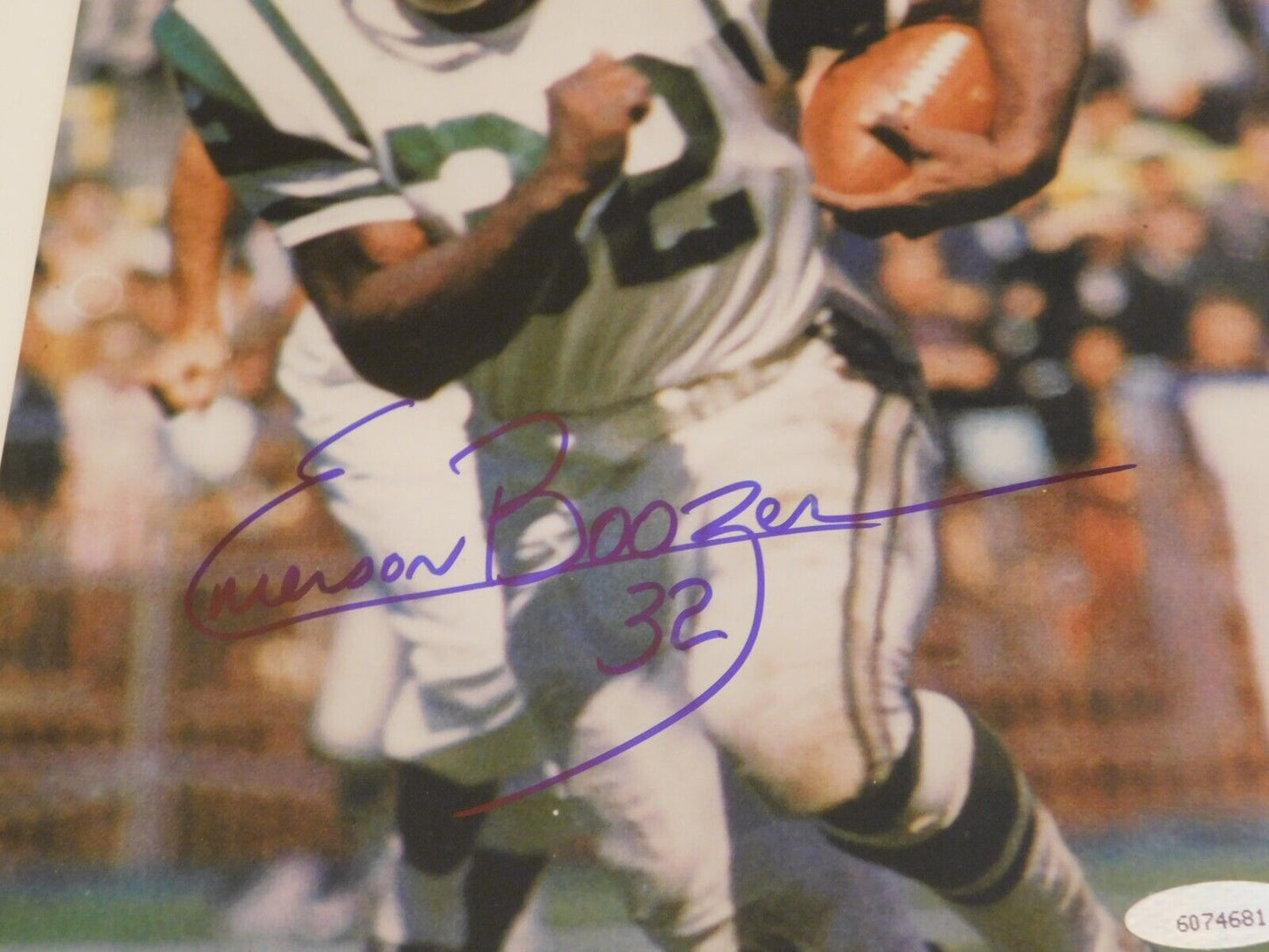 Emerson Boozer Signed Autographed 8x10 Photo New York Jets Tristar COA SB III