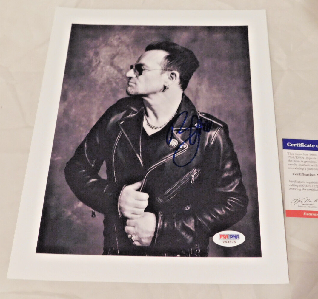 BONO Signed / Autographed 8 1/2 x 11 Photo PSA / DNA COA  U2