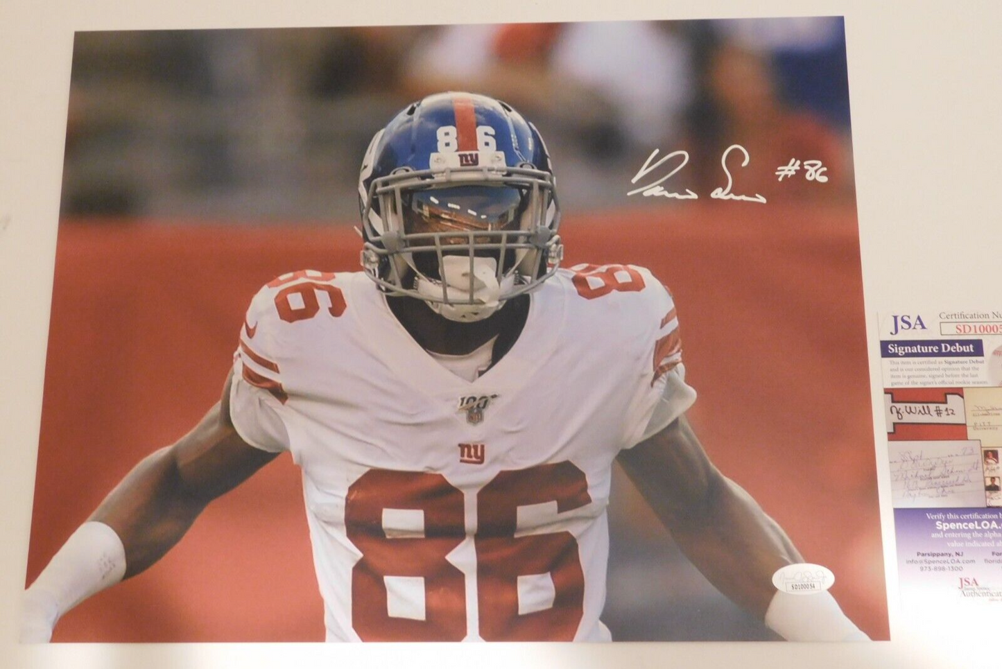 Darius Slayton Signed Autographed 11x14 Photo New York Giants JSA COA