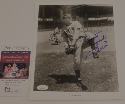 Vic Raschi Signed Autographed 8x10 Photo New York Yankees NYY JSA COA