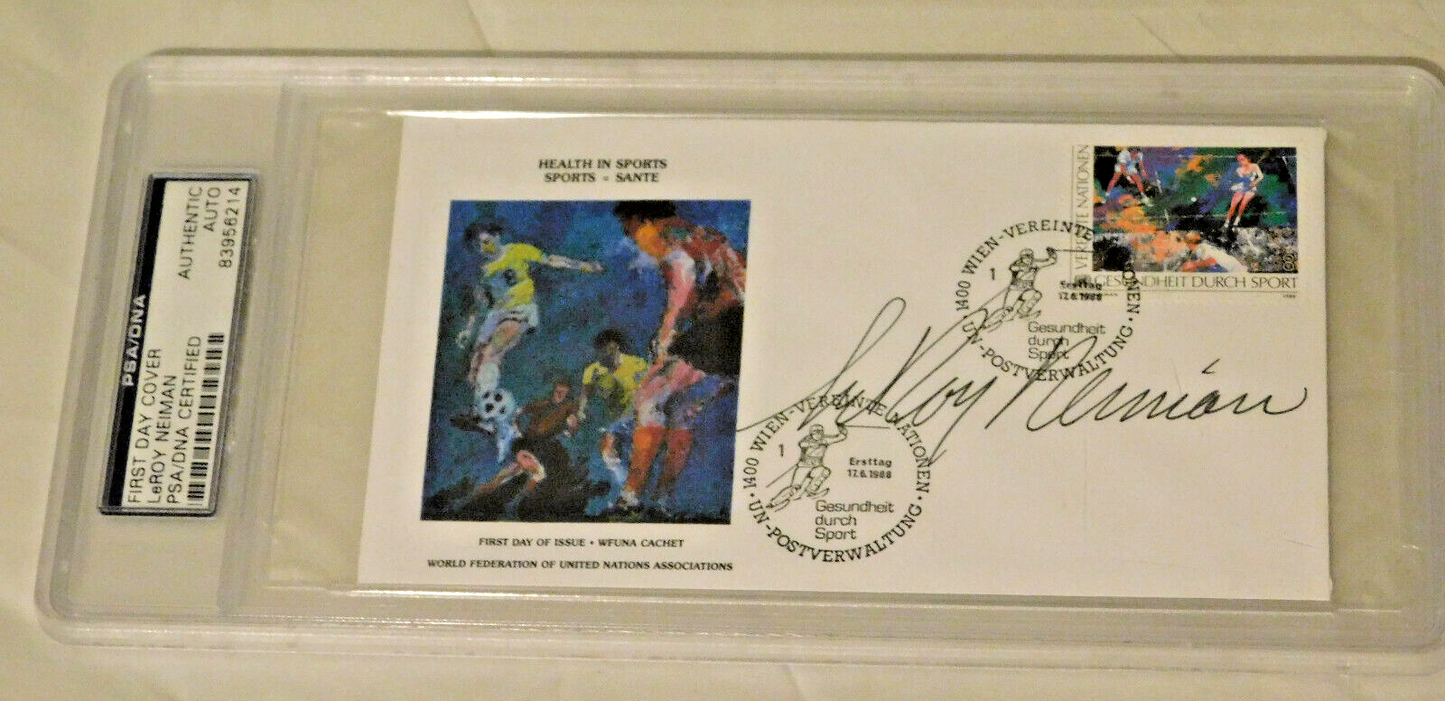 LeRoy Neiman Signed & Autographed 1988 First Day Cover PSA DNA Slabbed