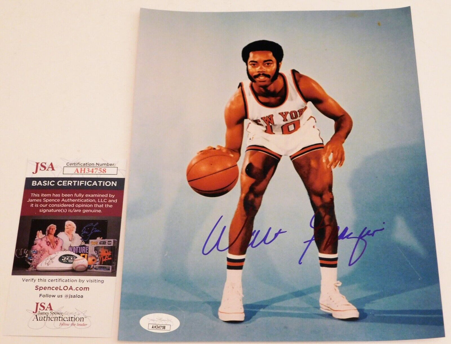 Walt Clyde Frazier Signed Autographed 8x10 Photo New York Knicks JSA COA HOF